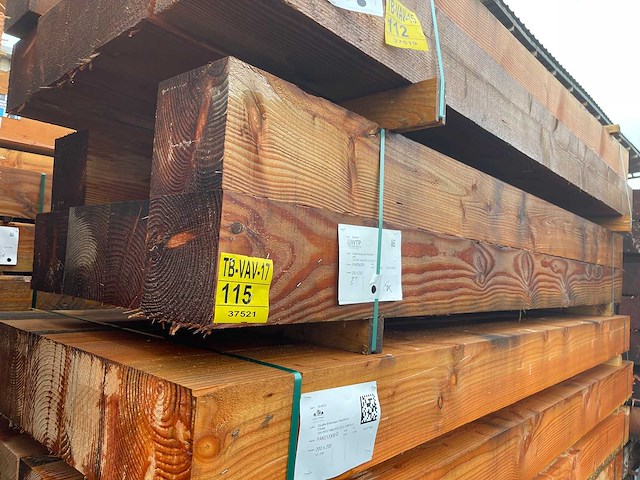 Douglas blaken fijnbezaagd 3000x200x200mm (6x) - afbeelding 4 van  4