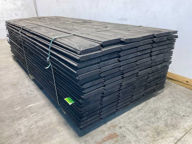 Douglas blokhutprofiel 300x19,5x2,8 cm zwart (30x) - afbeelding 5 van  7