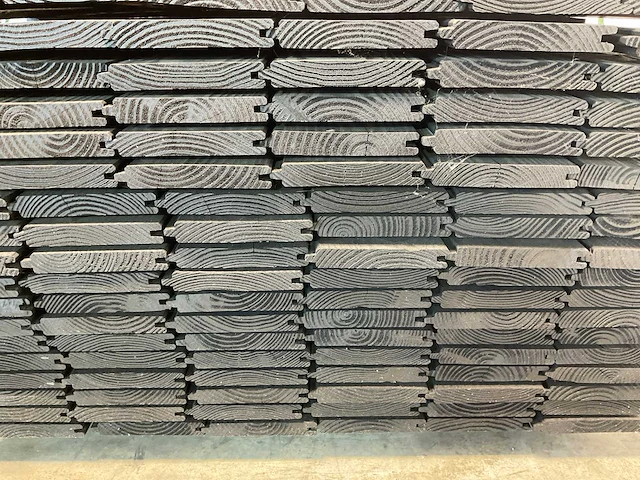Douglas blokhutprofiel 300x19,5x2,8 cm zwart (30x) - afbeelding 6 van  7