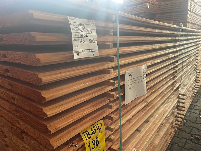 Douglas blokhutprofiel 5000x180x28mm (38x) - afbeelding 2 van  3