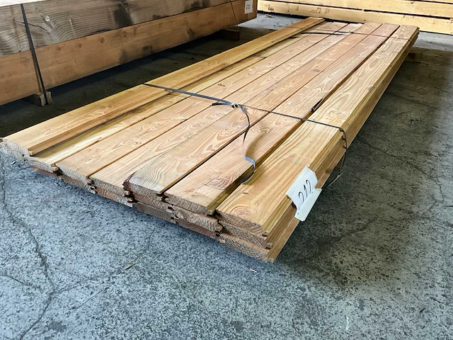 Douglas blokhutprofiel geschaafd 300x14,5x2,8 cm (18x) - afbeelding 2 van  4