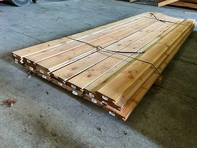 Douglas blokhutprofiel geschaafd 300x14,5x2,8 cm (18x) - afbeelding 3 van  4