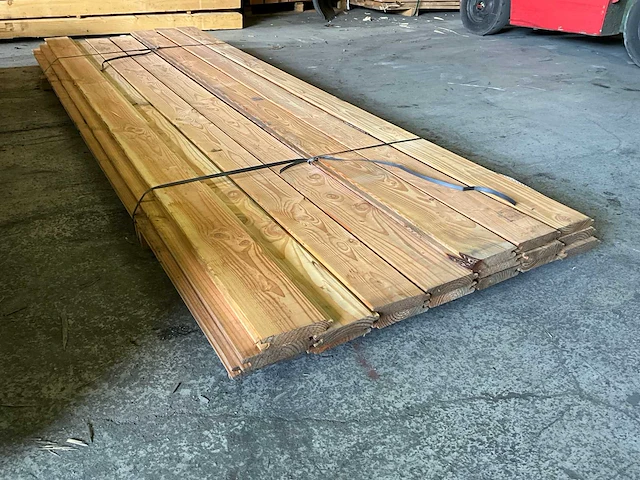 Douglas blokhutprofiel geschaafd 300x14,5x2,8 cm (18x) - afbeelding 4 van  4