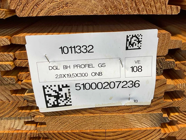 Douglas blokhutprofiel geschaafd 300x19,5x2,8 cm (108x) - afbeelding 7 van  7