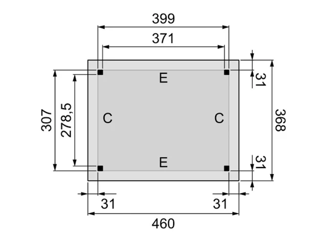 Douglas buitenverblijf plat dak excellent, 400 x 310 cm, hillhout - afbeelding 2 van  6