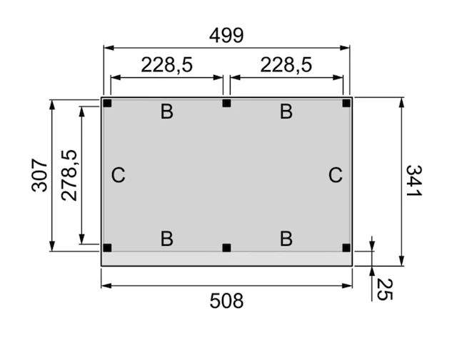 Douglas buitenverblijf plat dak premium hillhout, 500x310 cm - afbeelding 2 van  4