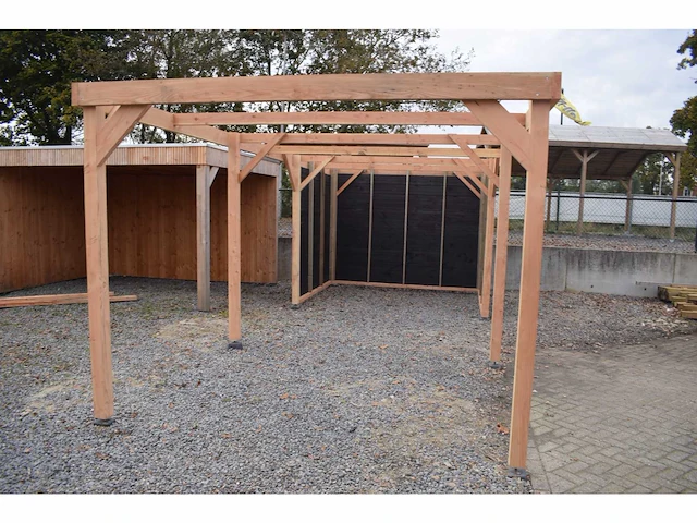 Douglas carport frame met berging - 720x510x235 cm - afbeelding 9 van  16