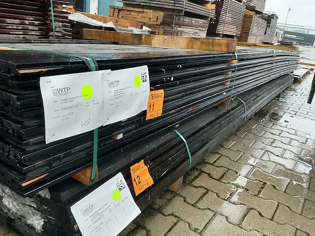 Douglas design tripple deens profiel zwart gespoten 22x142mm, lengte 500cm (75x) - afbeelding 3 van  3