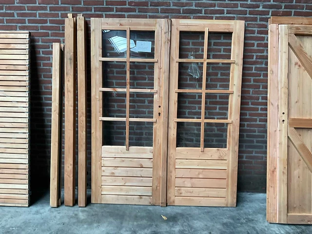 Douglas dubbele buitendeur met glas 192x150 cm - afbeelding 1 van  4