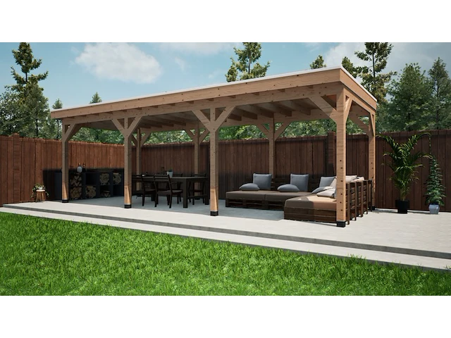 Douglas overkapping 300 x 800 cm, met overstek verando - afbeelding 1 van  5