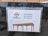 Douglas overkapping 300 x 800 cm, met overstek verando - afbeelding 4 van  5