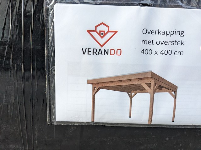 Douglas overkapping 400 x 400 cm, met zij-en achterwanden, verando - afbeelding 4 van  4