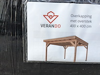 Douglas overkapping 400 x 400 cm, met zij-en achterwanden, verando - afbeelding 4 van  4