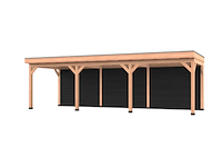 Douglas overkapping 400*1100cm met achterwand verando