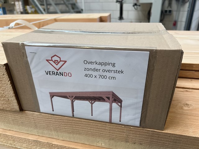Douglas overkapping 400*700cm met achterwand verando - afbeelding 3 van  8