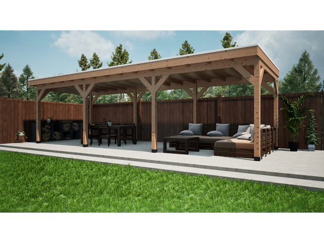 Douglas overkapping met overstek 300*900cm verando - afbeelding 1 van  8