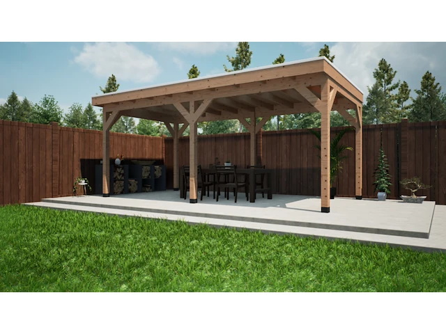 Douglas overkapping met overstek 300x600cm verando - afbeelding 2 van  5