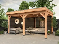 Douglas overkapping met overstek 300x600cm+wanden - afbeelding 1 van  14