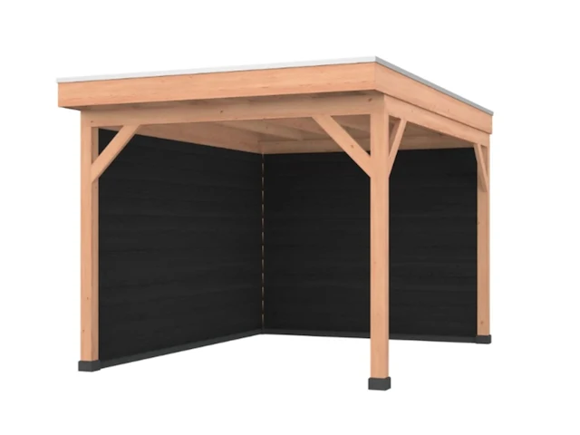 Douglas overkapping met overstek 400x400+wanden verando - afbeelding 1 van  6