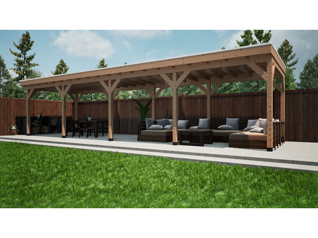 Douglas overkapping met overstek verando, , 300*1100cm - afbeelding 3 van  10