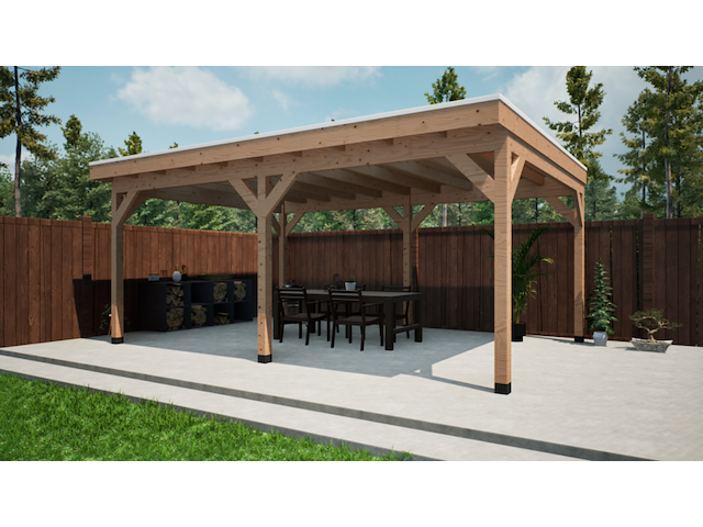 Douglas overkapping met overstek verando, , 400*600cm - afbeelding 1 van  10