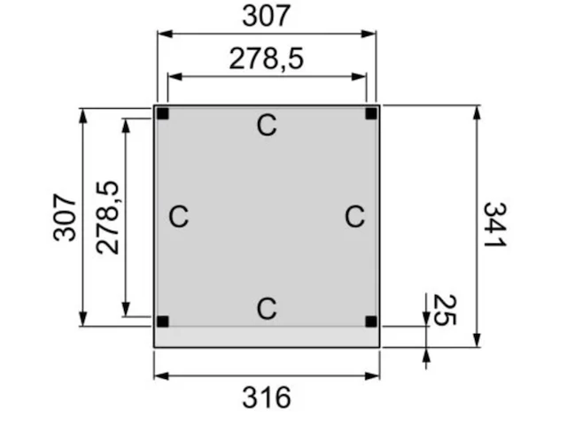 Douglas overkapping plat dak premium, 310 x 310 cm, hillhout - afbeelding 3 van  6