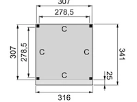 Douglas overkapping plat dak premium, 310 x 310 cm, hillhout - afbeelding 3 van  6