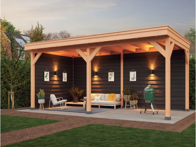 Douglas overkapping verando, , 300*700cm met zij en achterwand - afbeelding 1 van  13