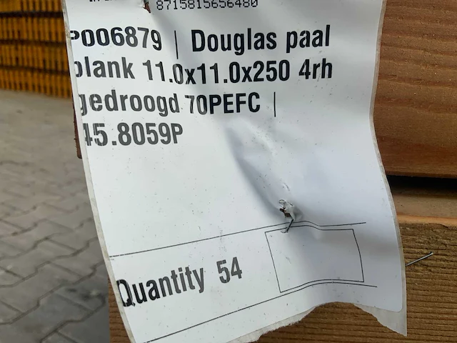 Douglas paal 2500x110x110mm (54x) - afbeelding 8 van  8