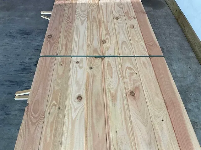 Douglas plank - met mes en groef 450x11,5x1,7 cm (40x) - afbeelding 2 van  6