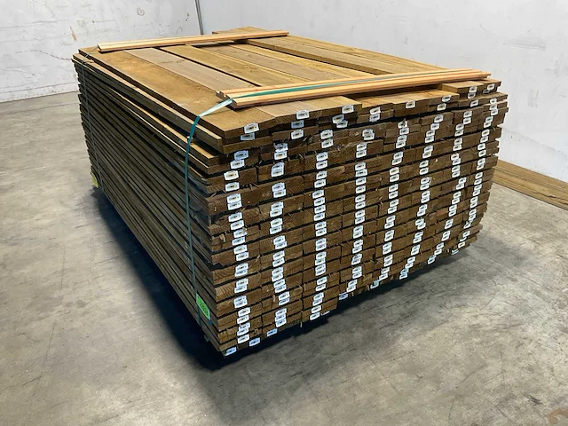 Douglas plank fijnbezaagd groen geïmpregneerd 180x14,5x1,9 cm (135x) - afbeelding 1 van  5