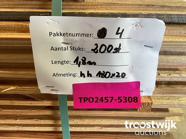 Douglas plank met halfhoutverbinding 180x18x2 cm - afbeelding 5 van  5