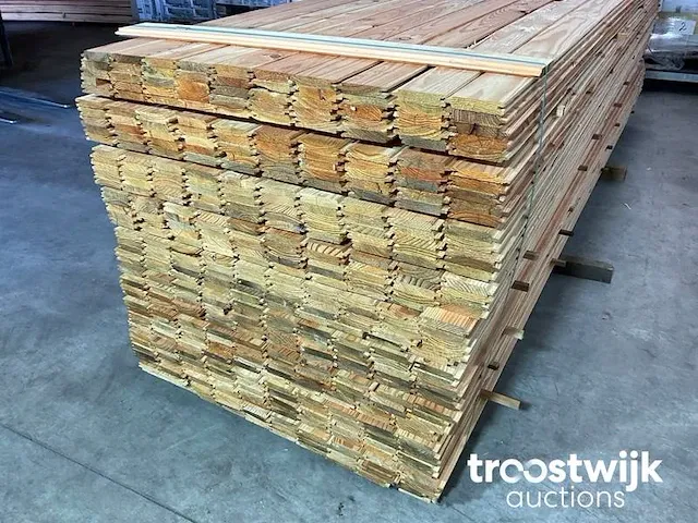 Douglas plank met mes -en groef verbinding 360x8.5x1.8 cm - afbeelding 4 van  5