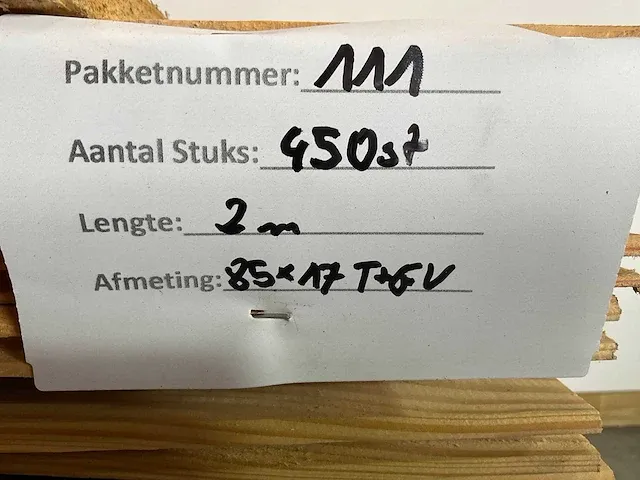 Douglas plank met mes en groef verbinding 200x8.5x1.7 cm (75x) - afbeelding 5 van  6