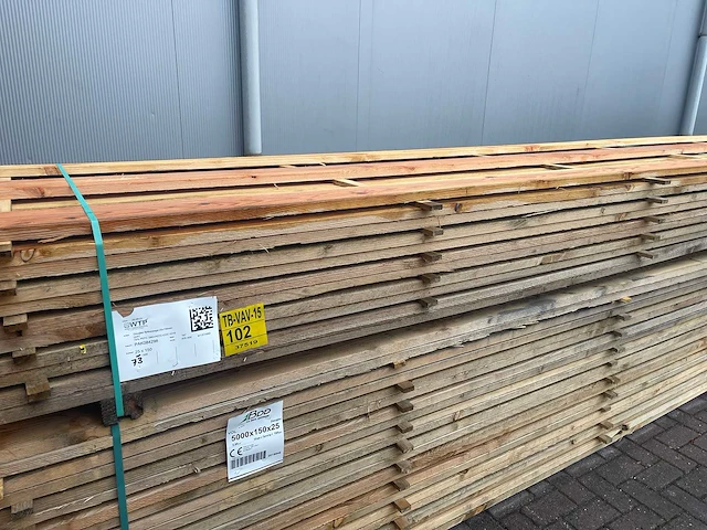 Douglas planken fijnbezaagd 5000x150x25mm (73x) - afbeelding 4 van  4