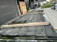 Douglas schuttingplanken zwart gespoten 16x140mm, lengte 300cm (104x) - afbeelding 1 van  3