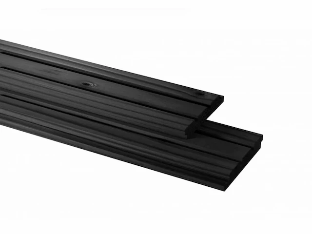 Douglas tuinplank triple profiel zwart geïmpregneerd 400x14,5x1,8 cm (17x) - afbeelding 1 van  4