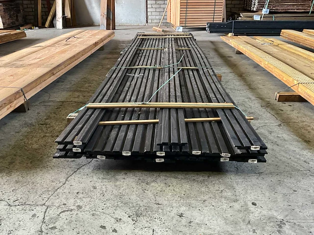 Douglas tuinplank triple profiel zwart geïmpregneerd 400x14,5x1,8 cm (17x) - afbeelding 2 van  4
