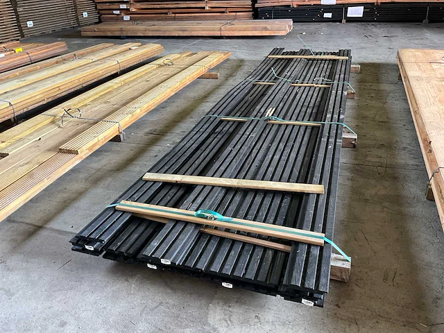 Douglas tuinplank triple profiel zwart geïmpregneerd 400x14,5x1,8 cm (17x) - afbeelding 3 van  4