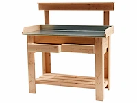 Douglas tuinwerktafel met zinken blad 110x48x109 cm (2x) - afbeelding 1 van  3