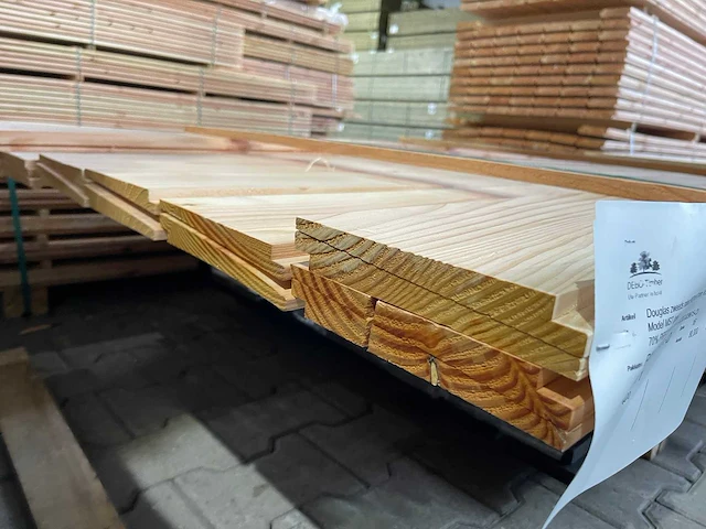 Douglas zweeds rabat 23x190mm, lengte 500cm (16x) - afbeelding 3 van  3