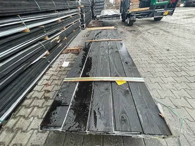 Douglas zweeds rabat zwart gecoat 23x180mm, lengte 365cm (50x) - afbeelding 1 van  3