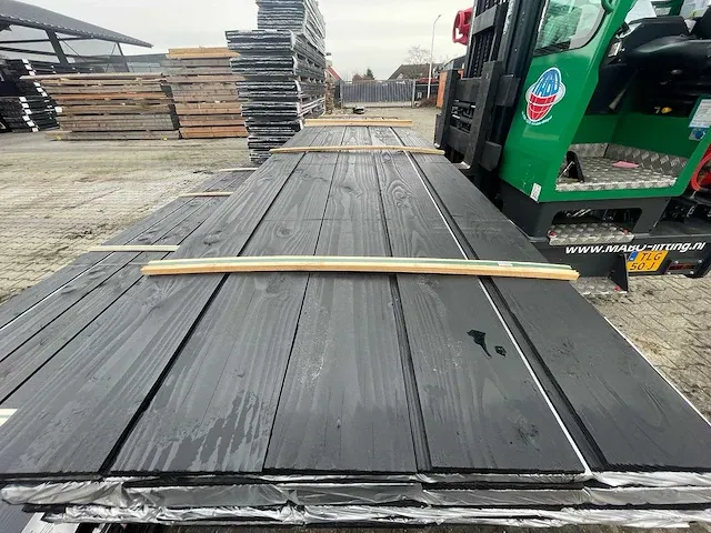 Douglas zweeds rabat zwart gecoat 23x180mm, lengte 400cm (50x) - afbeelding 2 van  3