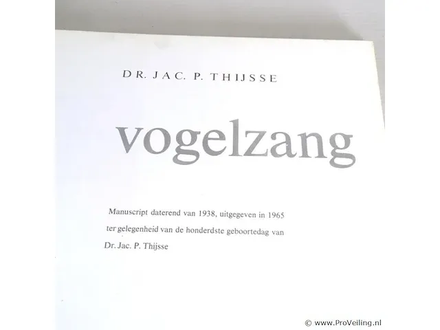 Dr. jac. p. thysse. vogelzang. (1965) - afbeelding 2 van  5