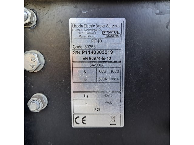 Draadaanvoer unit pf40 16kg lincoln electric, power feed 42, 2016 - afbeelding 4 van  4