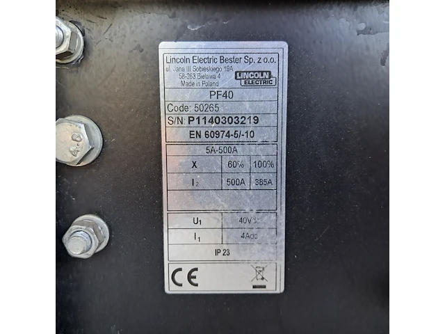 Draadaanvoer unit pf40 16kg lincoln electric, power feed 42, bouwjaar 2016 - afbeelding 4 van  4