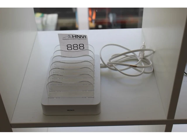 Draadloze oplader voor zes mobiele telefoons deltaco - afbeelding 1 van  2