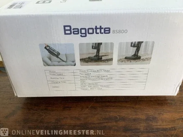 Draadloze vacuüm stofzuiger bagotte, bs800, zwart - afbeelding 3 van  3