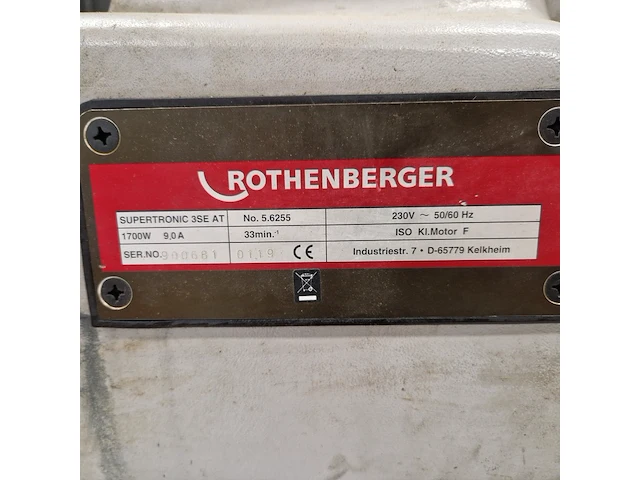 Draadsnijapparaat 3" op onderstel 230v rothenberger, supertronic 3" se, bouwjaar 2019 - afbeelding 2 van  10