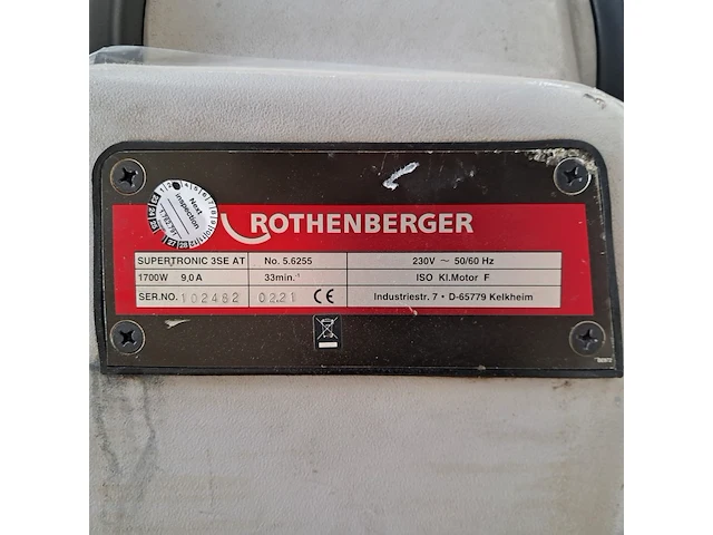 Draadsnijapparaat 3" op onderstel 230v rothenberger, supertronic 3" se, bouwjaar 2021 - afbeelding 9 van  9
